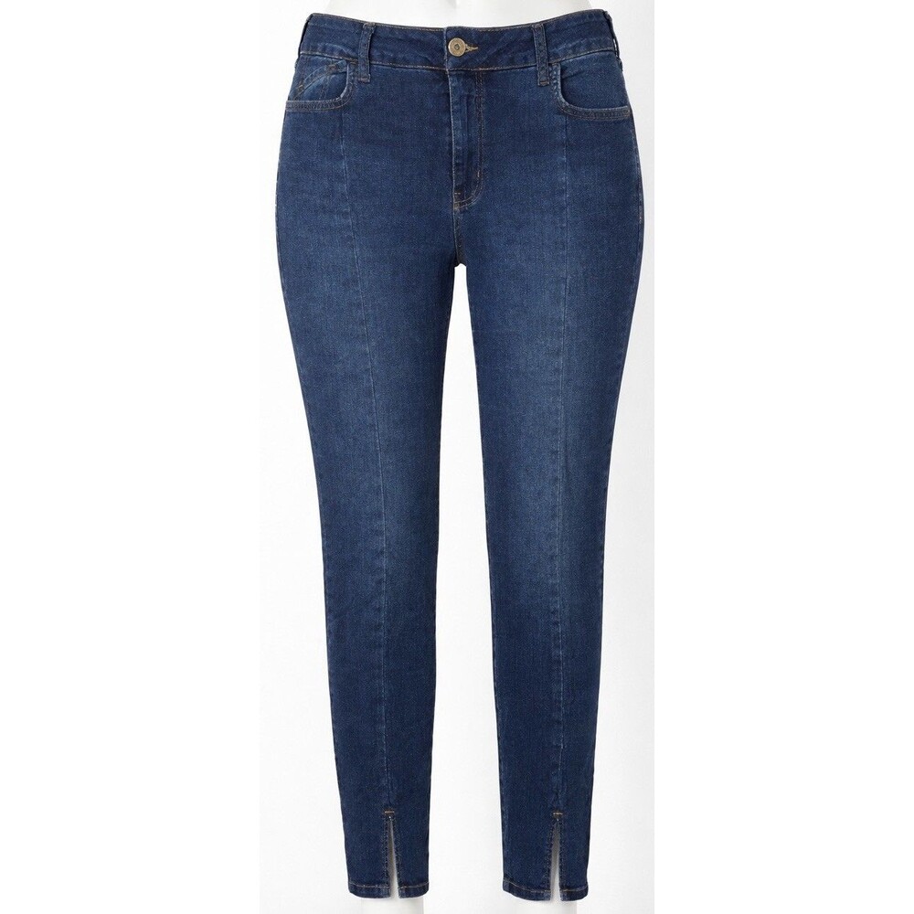 Colcci Jeans Womens 44 US 12 Blue Skinny Ankle Slit Stretch Denim Brazil